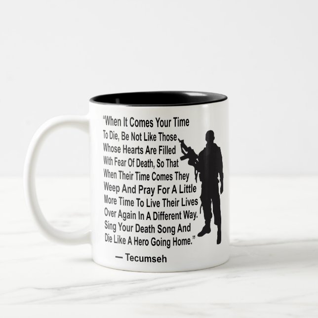 Singen Sie Ihren Tod Lied und Die wie ein Held # Zweifarbige Tasse (Links)