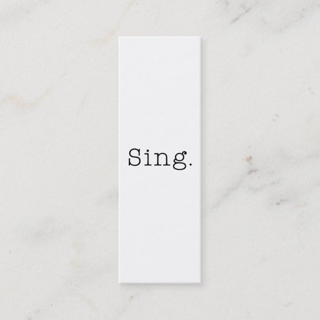 Singen Sie. Schwarzweiss singen Sie Mini Visitenkarte (Vorderseite)