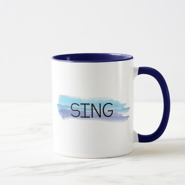 SINGEN Sie WATERCOLOR-TASSE für MUSIK-LEHRER Tasse (Rechts)