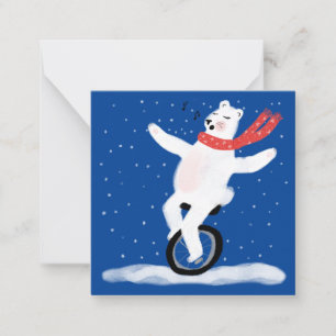 Singen Sie Weihnachtskarte mit Eisbär - Individual Mitteilungskarte
