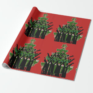 Singen Sie Weihnachtsmusik-Carol-Sängern Geschenkpapier