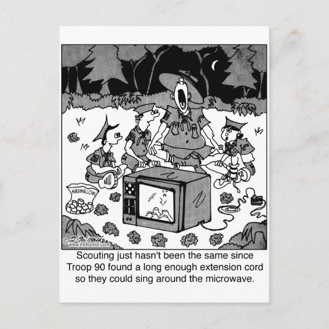 Singen um die Mikrowelle Postkarte (Vorderseite)