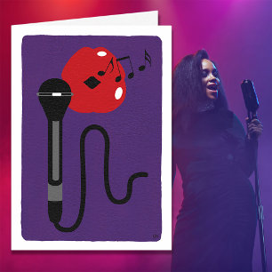 Singen von Musiknoten Blank Card Karte