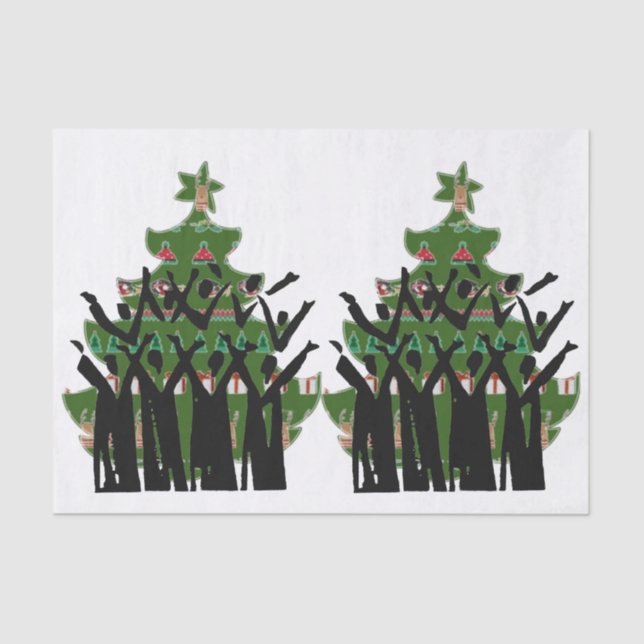 Singen Weihnachtsmusik Carol Sänger Gospel Chor Seidenpapier (Vorderseite)