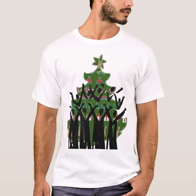Singen Weihnachtsmusik Carol Sänger Gospel Chor T-Shirt (Vorderseite)