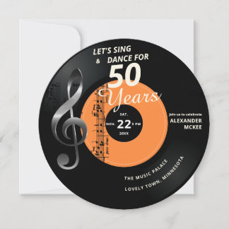Singen wir 50 Jahre Vintagen Geburtstag Einladung