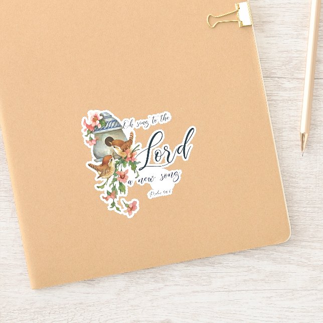 Singen zum Herrn, Vögel und Haus Aufkleber (Notizbuch)