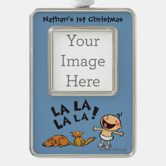 Singenbaby Leslie Patricelli mit Rahmen-Ornament Silber