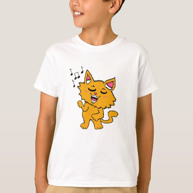 Singende Katze Kind-Shirt T-Shirt (Vorderseite)