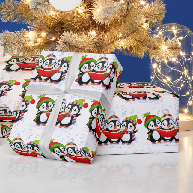 Singende Pinguine  Geschenkpapier (Feiertage)