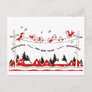 Singende Vögel Weihnachten Postkarte