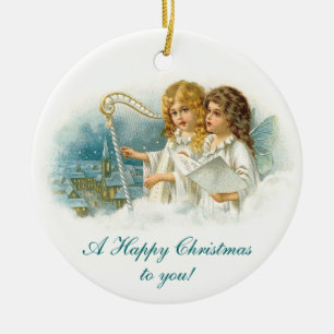 Singende Weihnachtsengel Keramik Ornament