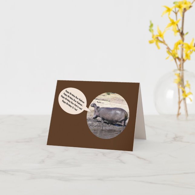 Singender Nilpferd Geburtstagskarte/personalize Karte (Gelbe Blume)