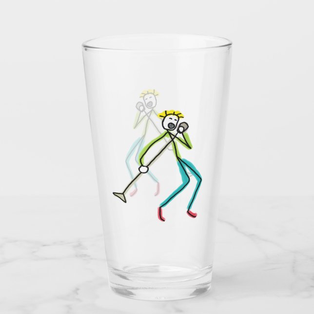 Singender Stickman Glas (Vorderseite)