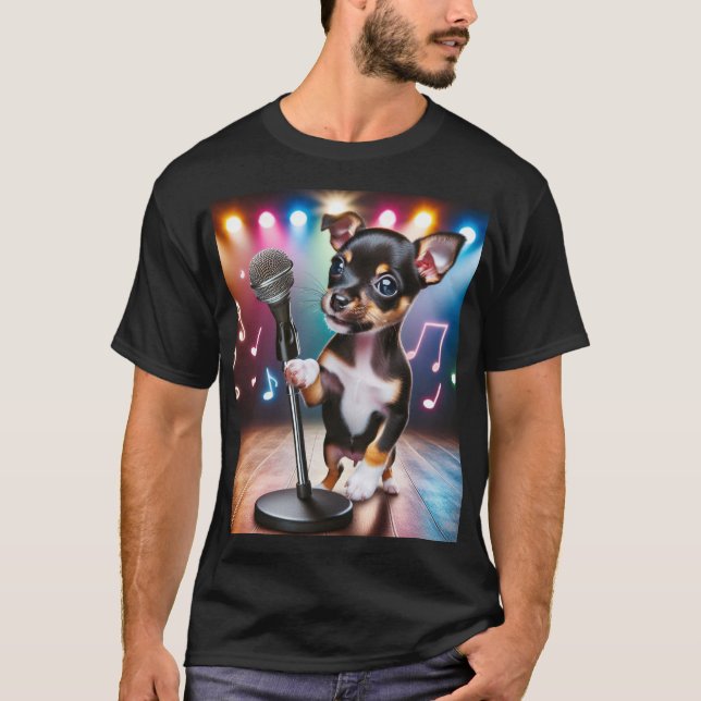 Singender Toy Rat Terrier T-Shirt (Vorderseite)