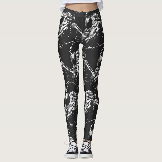 Singender Vogel Leggings (Vorderseite)