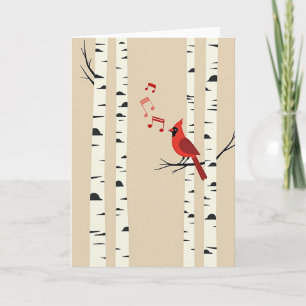 Singender Vogel Weihnachtskarte Karte