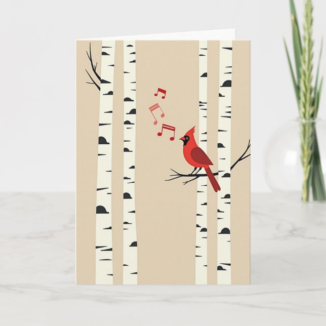 Singender Vogel Weihnachtskarte Karte (Vorderseite)