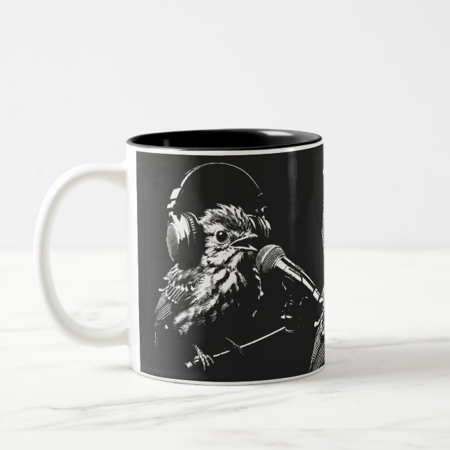 Singender Vogel Zweifarbige Tasse (Links)