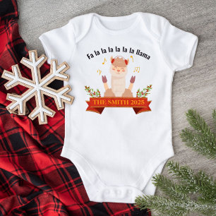 Singender Weihnachts-Lama-Familien-Matching-Shirt Baby Strampler