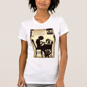 Singennähende Dame Vintage Fairy Poem T-Shirt