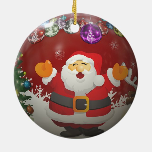 Singenweihnachtsmann Keramik Ornament (Hinten)