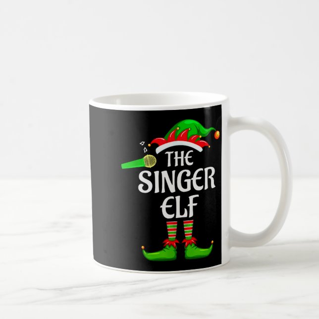 Singer Elf Matching Family Group Christmas Party P Kaffeetasse (Rechts)