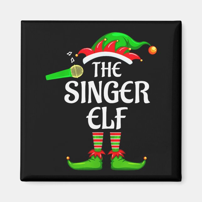 Singer Elf Matching Family Group Christmas Party P Magnet (Vorne)