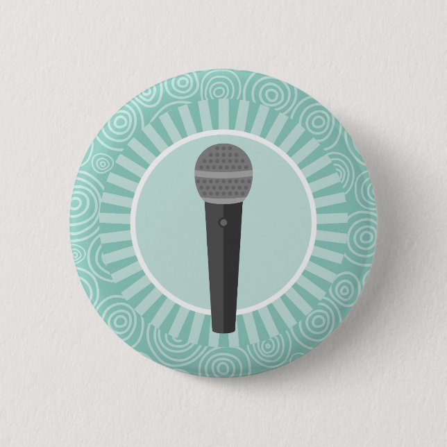 Singer Fun Turquoise Swirl Singer Button (Vorderseite)