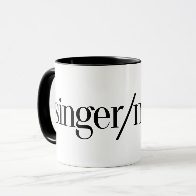 Singer/Mover Coffee Tasse (Vorderseite Links)