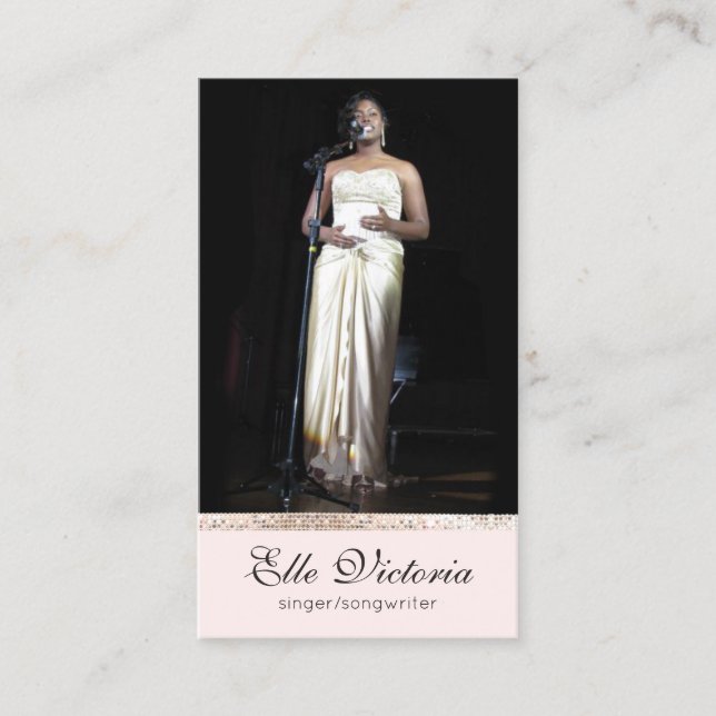 Singer Musician Foto Visitenkarte (Vorderseite)