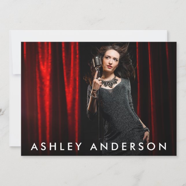 Singer Musician Full Foto Promo Card - Back Foto Einladung (Vorderseite)