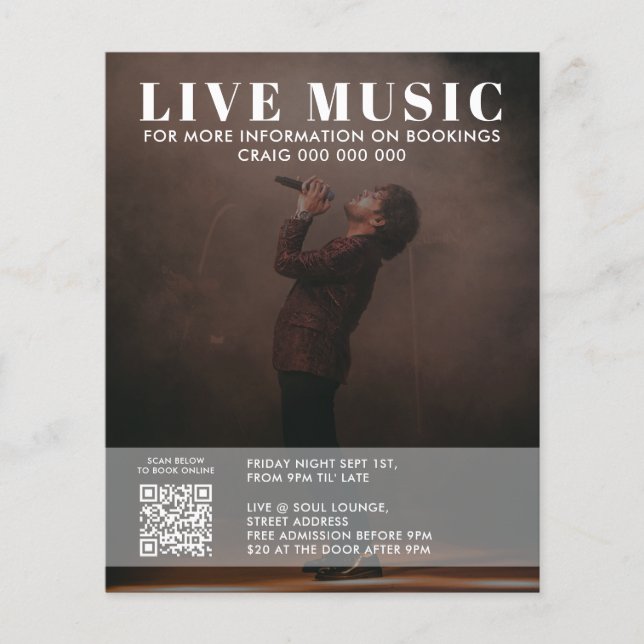 Singer Musician Music Photo Promotional Concert Flyer (Vorne)