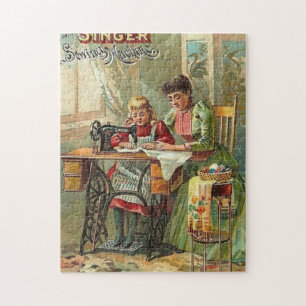 Singer Nähmaschine "Die erste Lektion" Vintage Puzzle