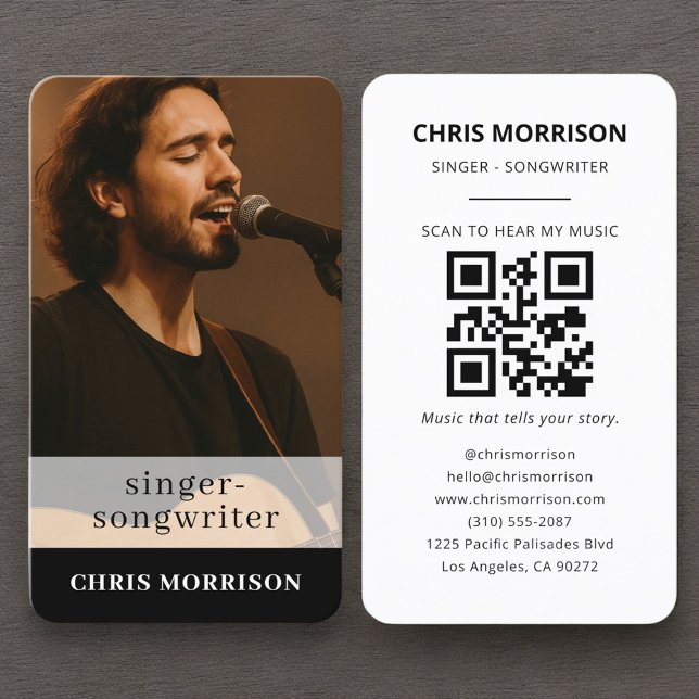 Singer Songwriter QR-Code-Foto-Professionell Visitenkarte (Von Creator hochgeladen)
