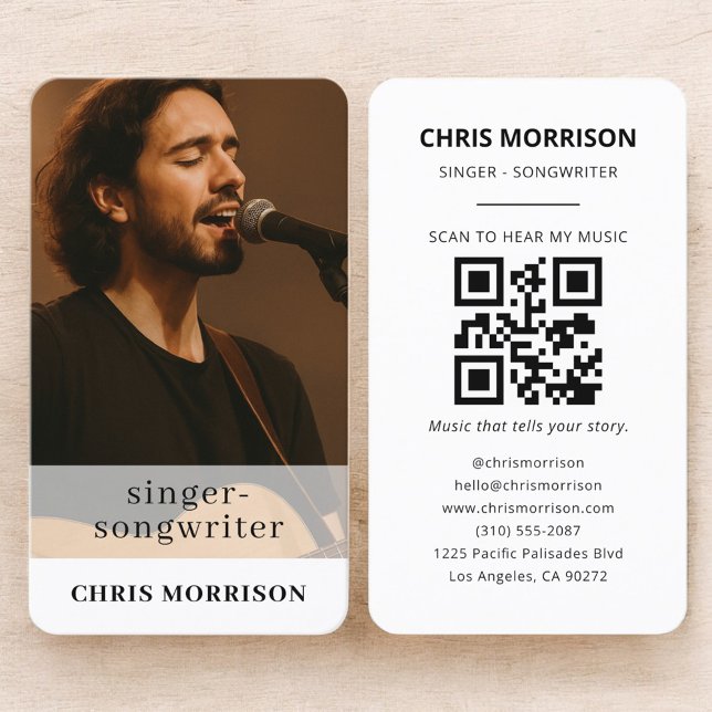 Singer Songwriter QR-Code-Foto Visitenkarte (Von Creator hochgeladen)