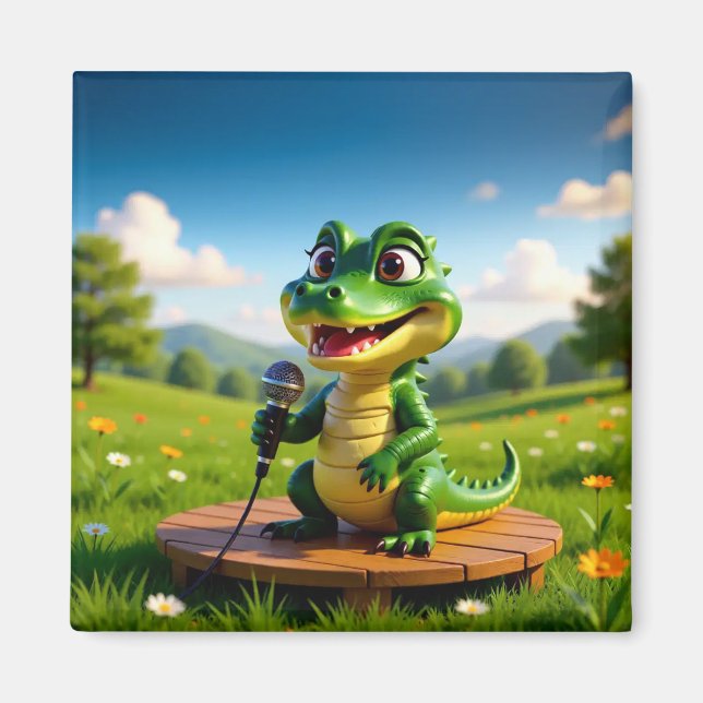 Singing Alligator Andy – Cute Kids  Magnet (Vorne)