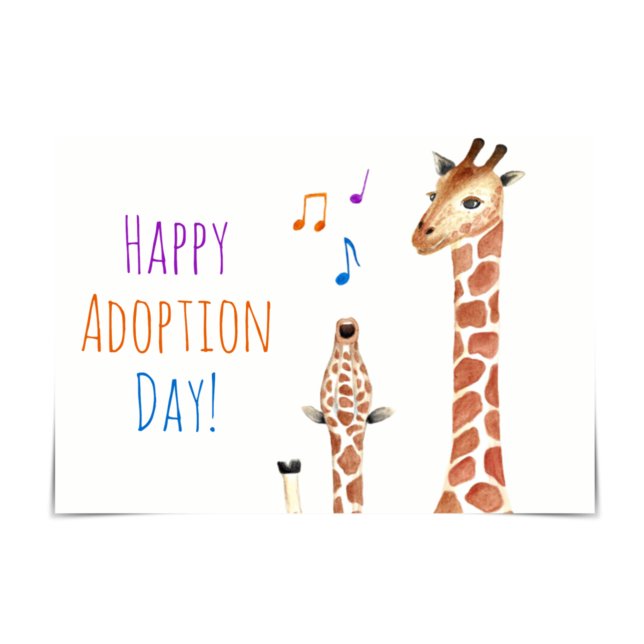 Singing Baby Giraffe Happy Adoption Day Card Karte (Von Creator hochgeladen)