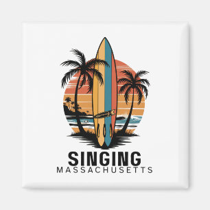 Singing Beach Machusetts Surfen Surfer Magnet