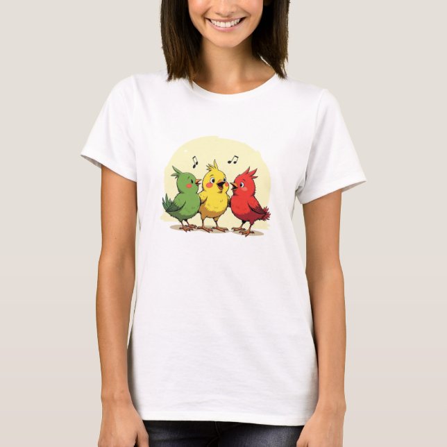 Singing Birds – Joyful Art with Reggae Vibes T-Shirt (Vorderseite)