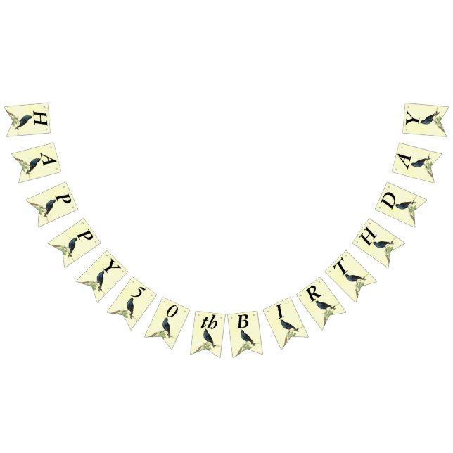 Singing Birthday Black Bird Branch Raupe Wimpelkette (Alle)