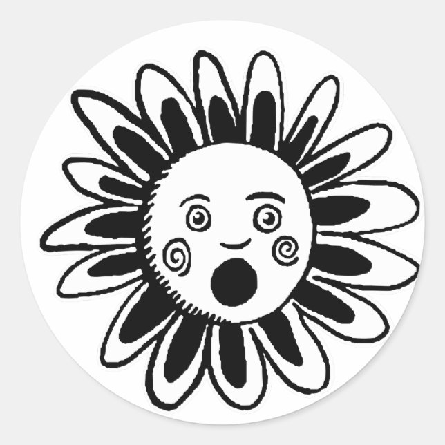 Singing-Blume Runder Aufkleber (Vorderseite)