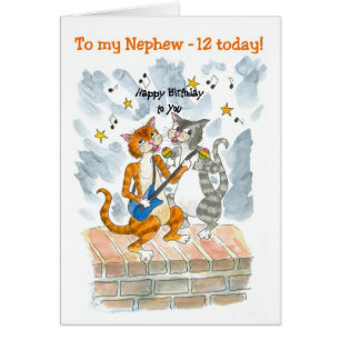 Singing Cats 12. Fun Birthday Card für einen Nephe