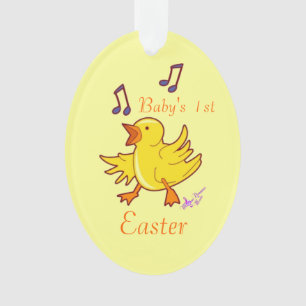Singing Chick Baby's 1. Oval Ornament Oval