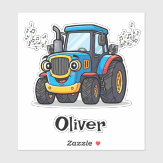 Singing Cute Musical Blue Tractor Aufkleber