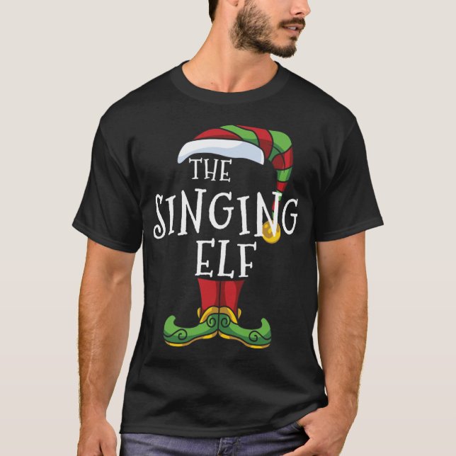 Singing Elf Familie Matching Weihnachtsgeschenk Pa T-Shirt (Vorderseite)