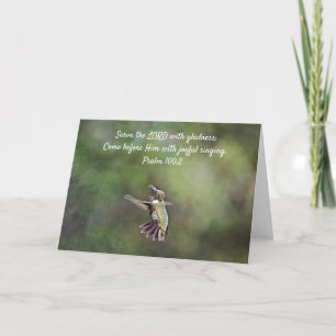 Singing Hummingbird Scripture Card Psalm 100:2 Karte