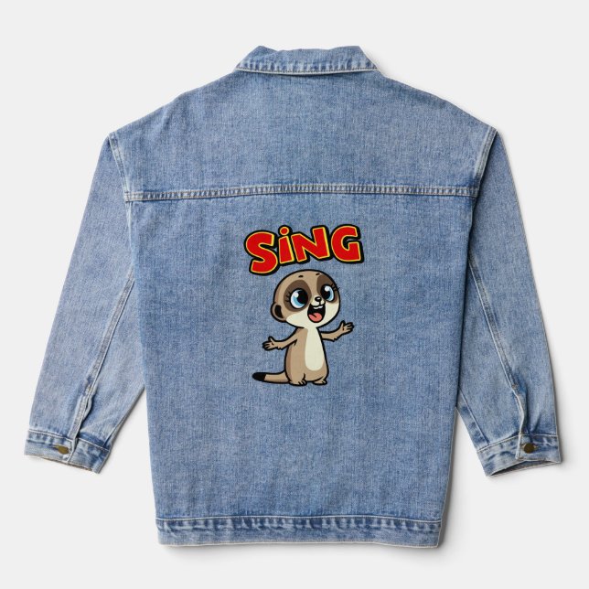 Singing Meerkat Jeansjacke (Rückseite)