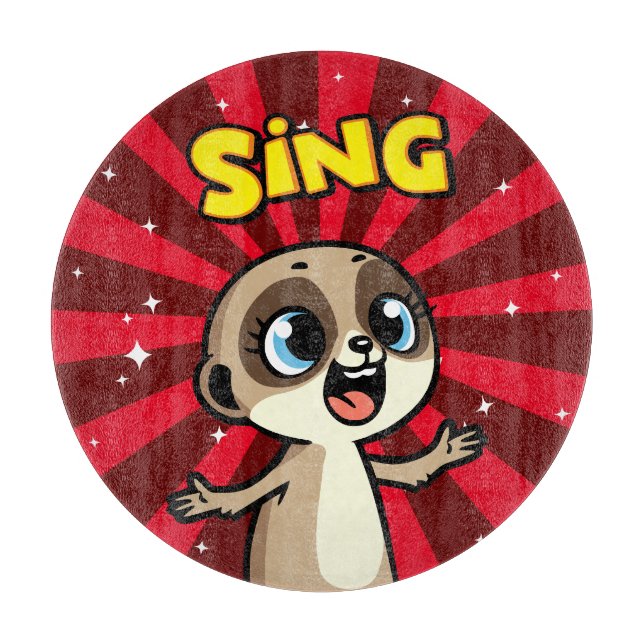 Singing Meerkat Schneidebrett (Vorderseite)