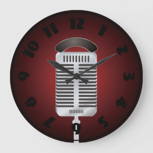 Singing Microphone Clock Große Wanduhr